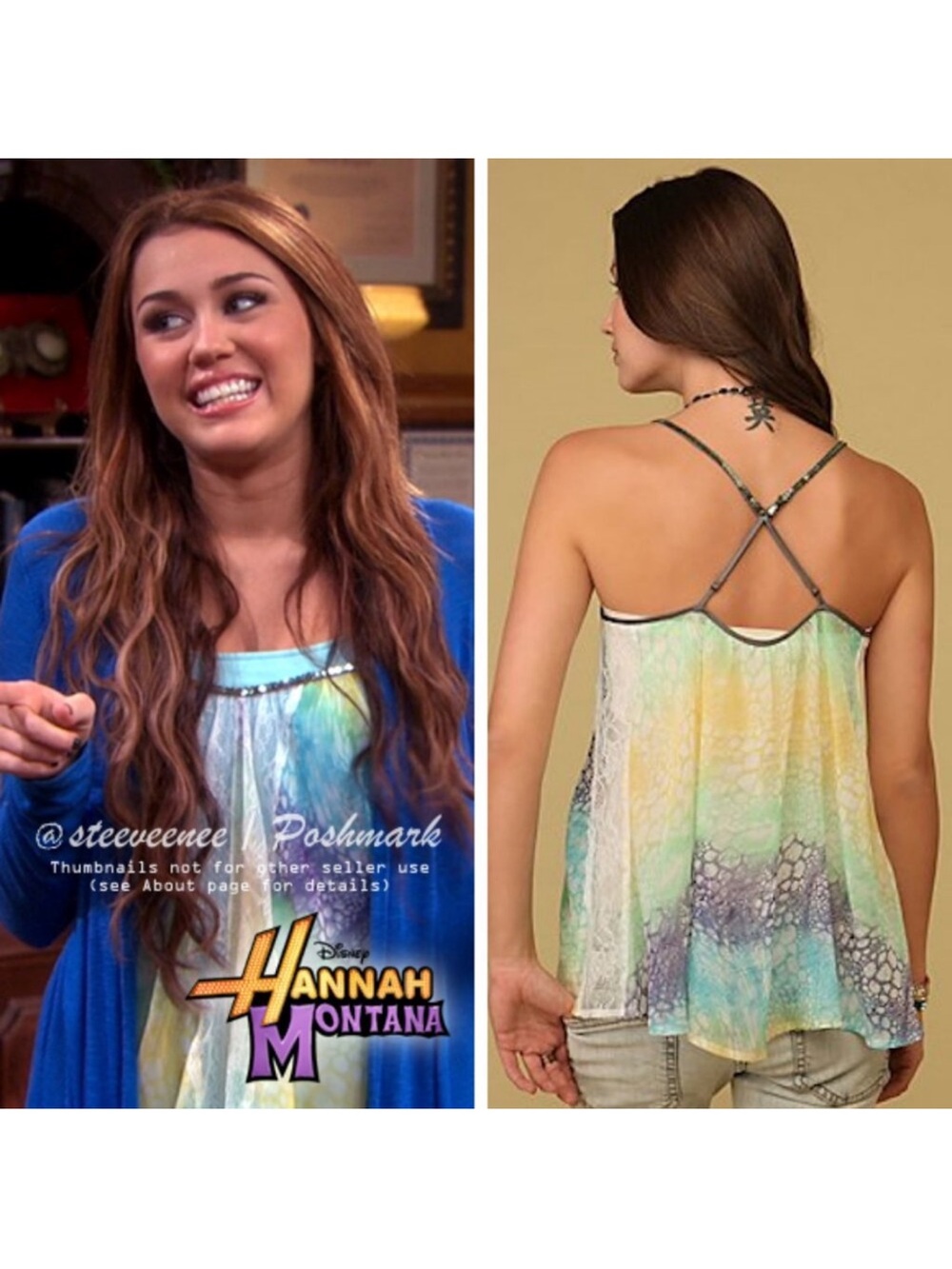 ASO Hannah Montana Miley Stewart Free People Soledad Lace Tank XS
